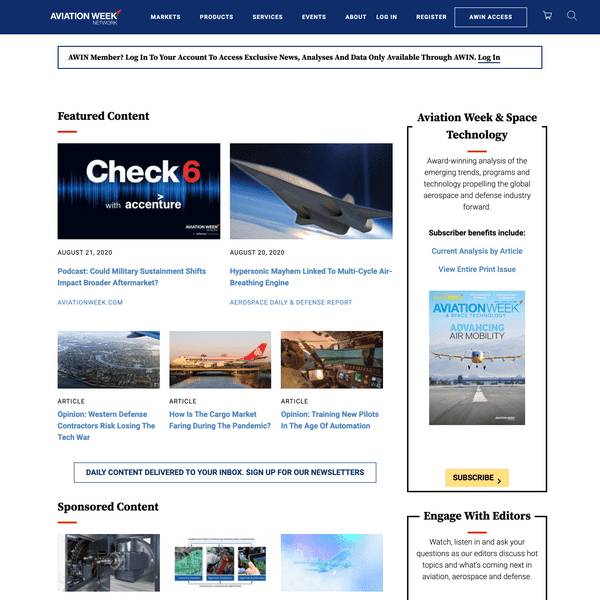 Aviation Week Network website