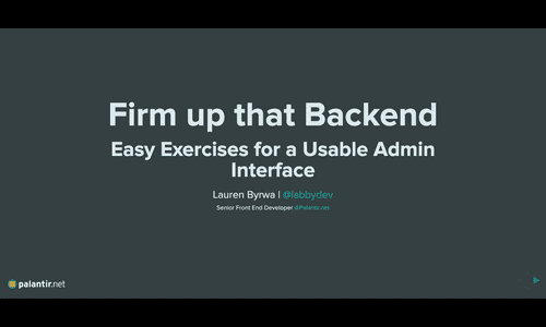 Firm Up that Backend title slide